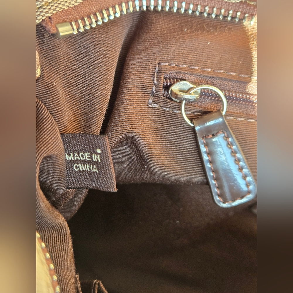 COACH NWT 2011 Signature Khaki And Brown Stripe File Bag - Picture 9 of 13